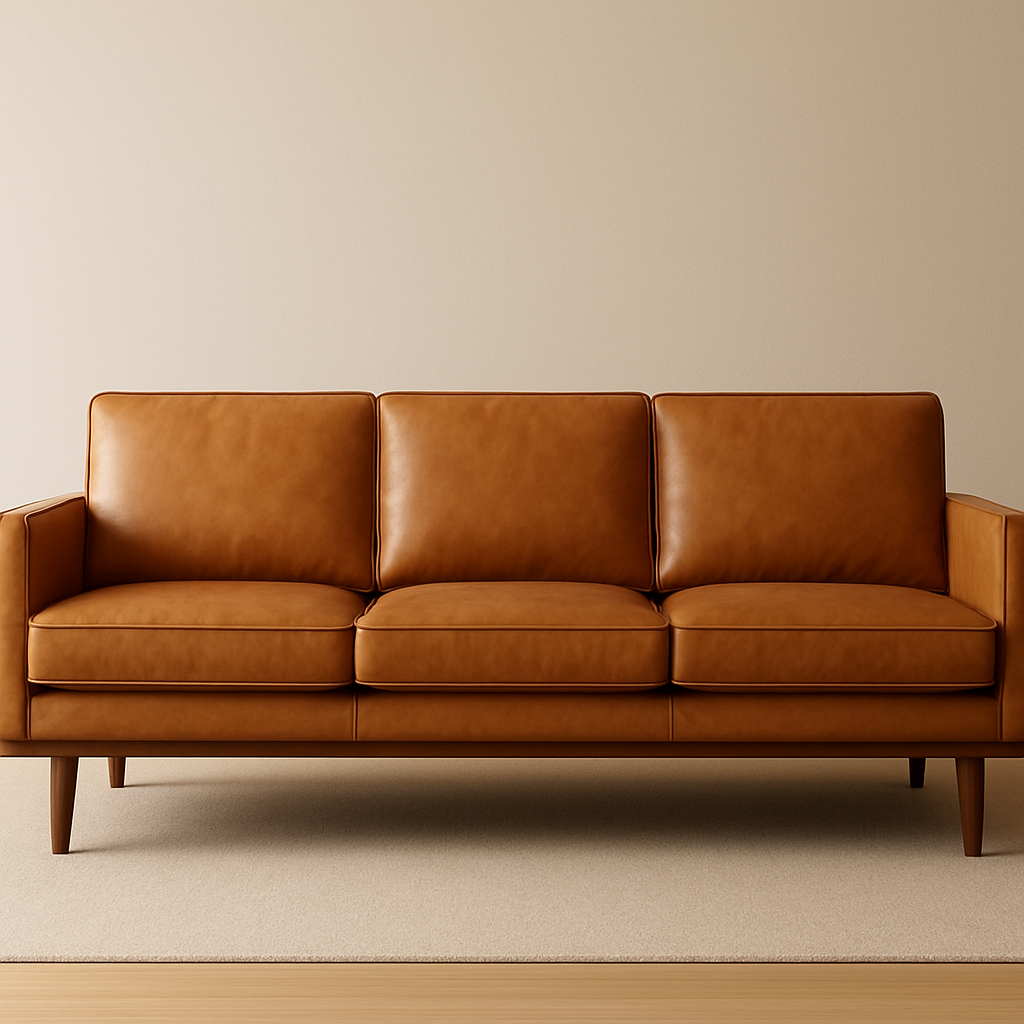 Mid-century leather sofa listed on Facebook Marketplace